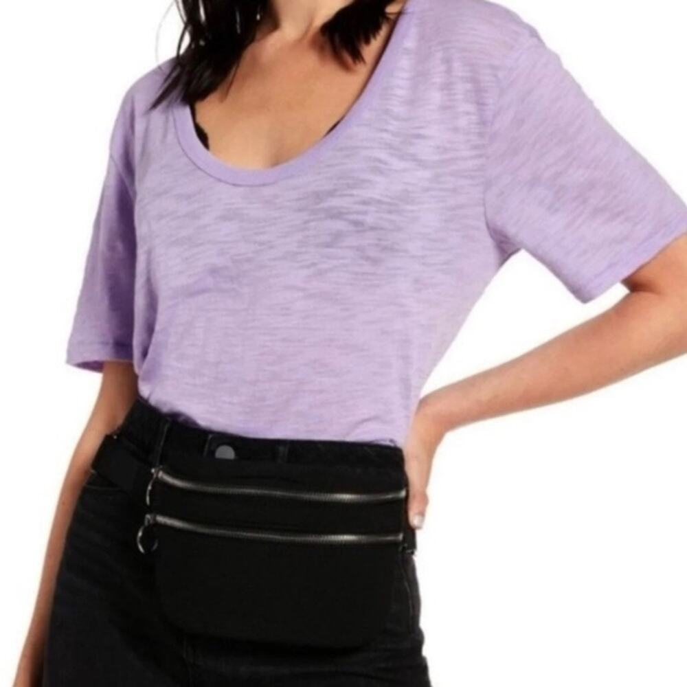 Nordstrom bp. X Claudia Sulewski U-Neck Tee Purple Size Small
